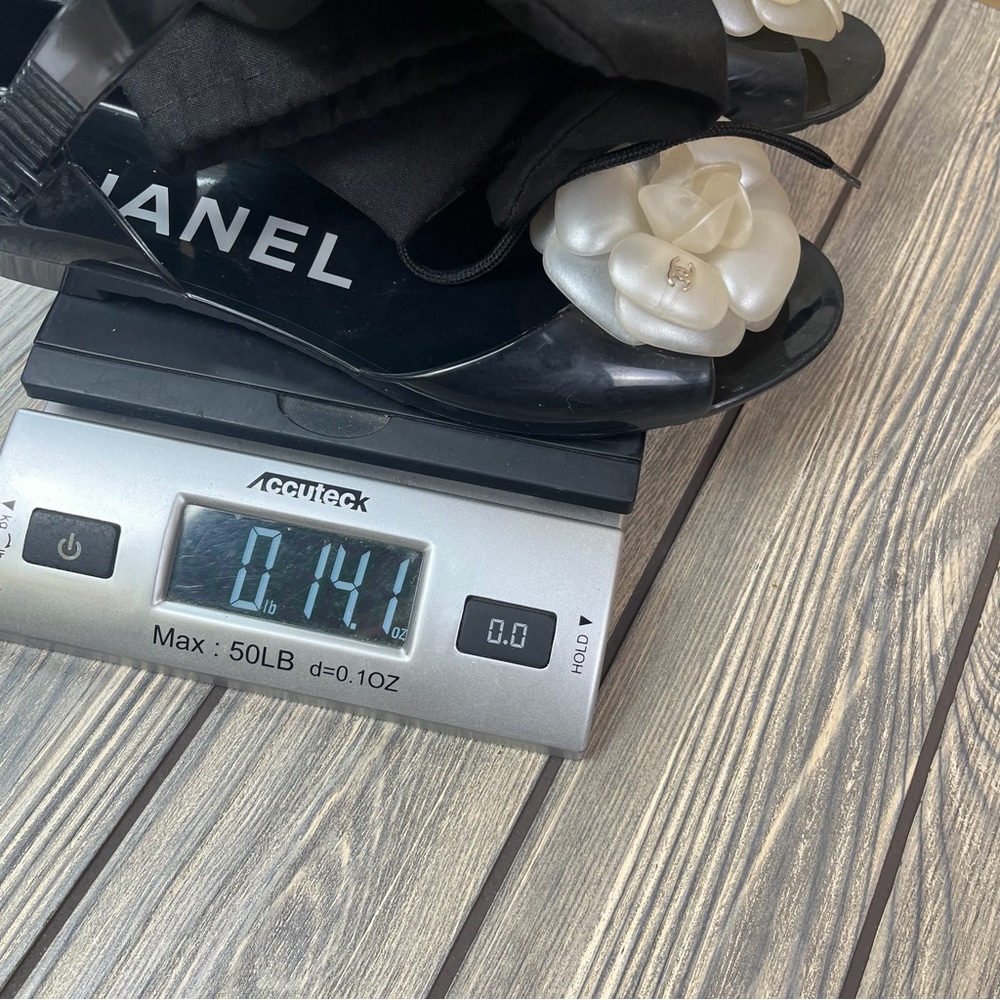 CHANEL Jelly Sandals Camellia Ballet Flats with Strap Size 37 / US 6.5 - Picture 15 of 16